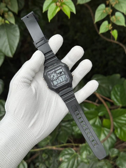 Casio AE-1200WH Stainless Steel Band And Black Dial